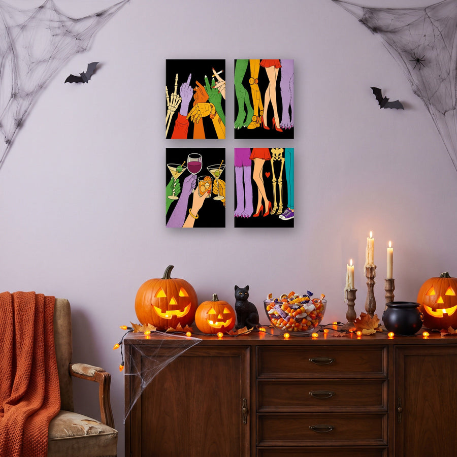Coffret "Soirée des Monstres" – 4 peintures par numéro