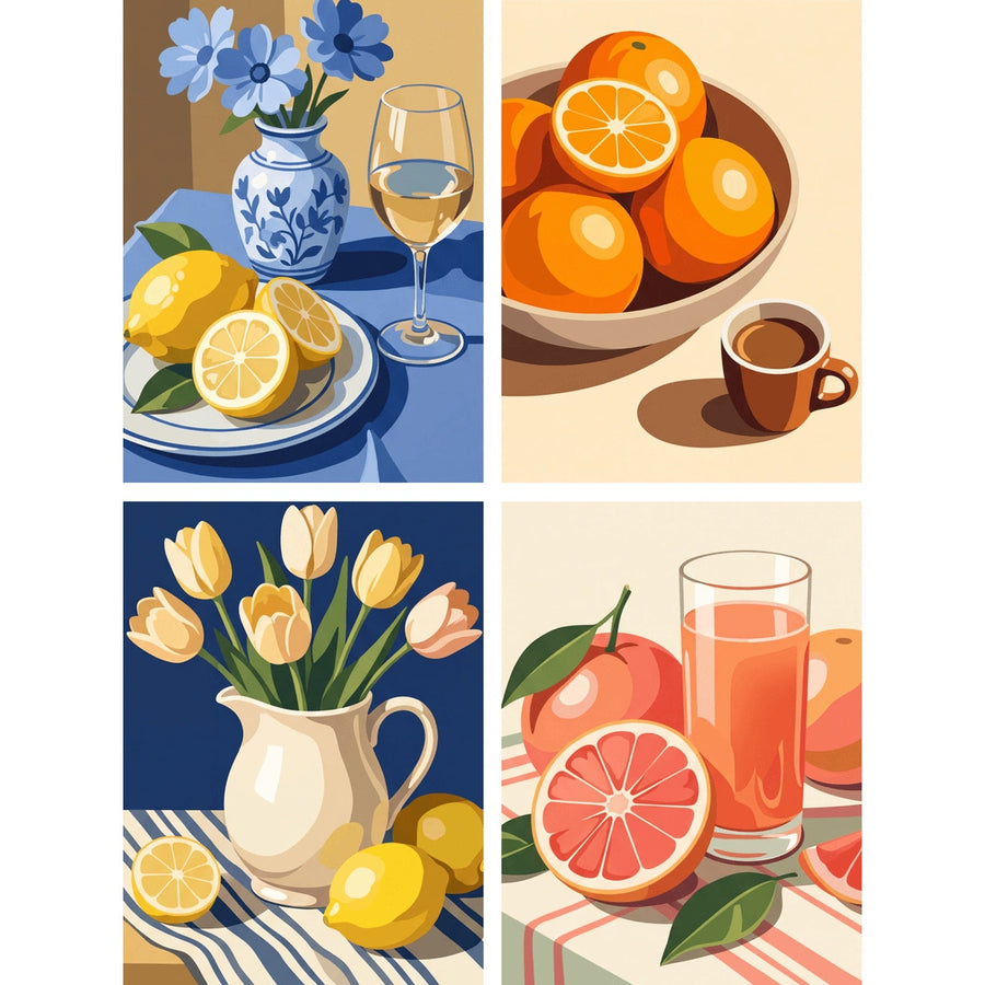 Coffret "Table d'Été" – 4 peintures par numéro
