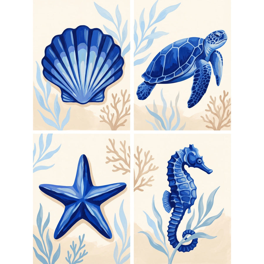 Coffret "Trésors Marins" – 4 peintures par numéro