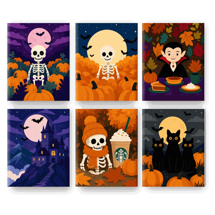 Coffret "Automne des Squelettes" – 6 peintures par numéro