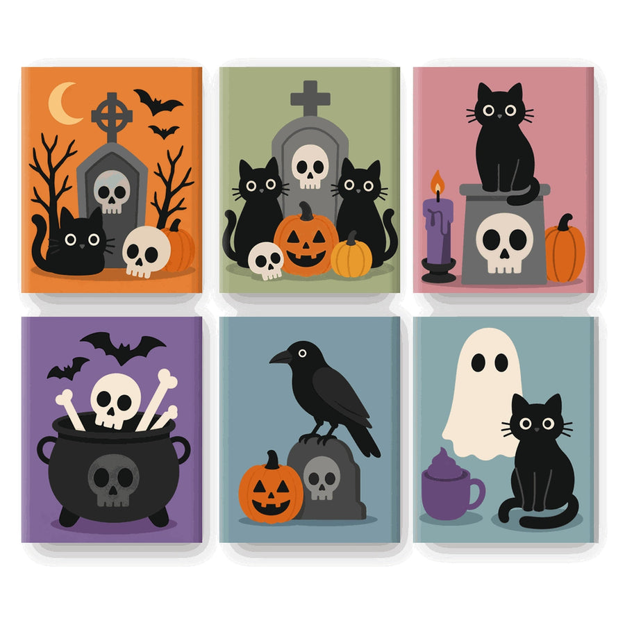 Coffret "Chats Noirs du Cimetière" – 6 peintures par numéro