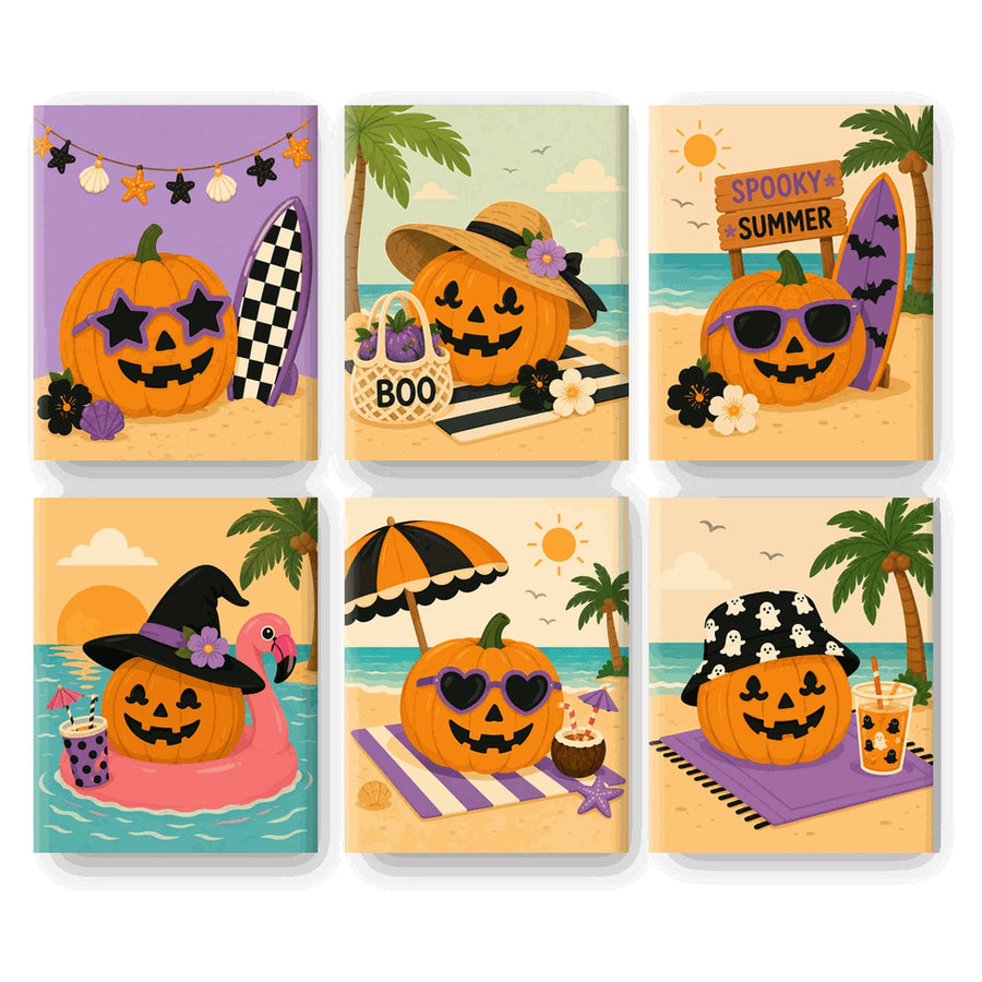 Coffret "Citrouilles en Bord de Mer" – 6 peintures par numéro