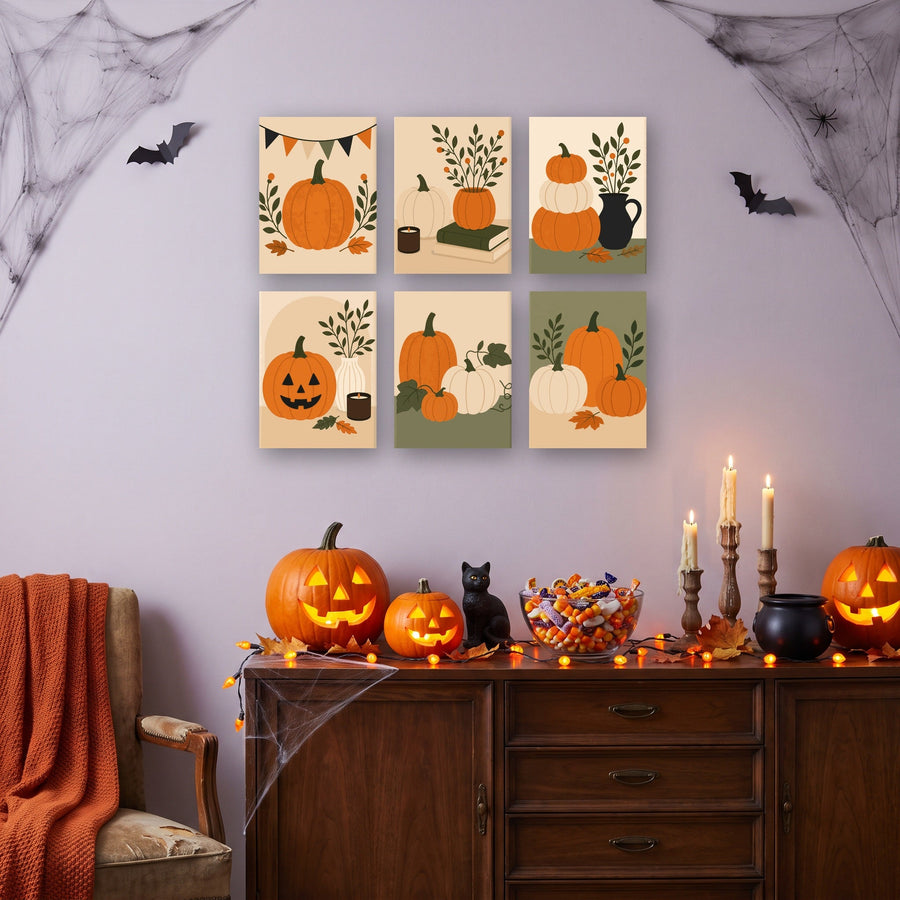 Coffret "Citrouilles en Douceur" – 6 peintures par numéro