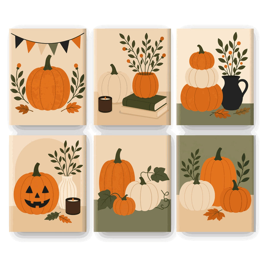 Coffret "Citrouilles en Douceur" – 6 peintures par numéro
