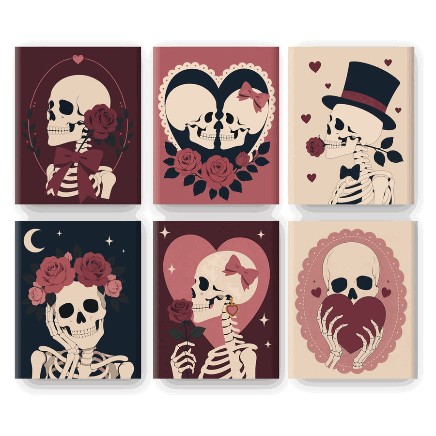 Coffret "Crânes et Roses" – 6 peintures par numéro