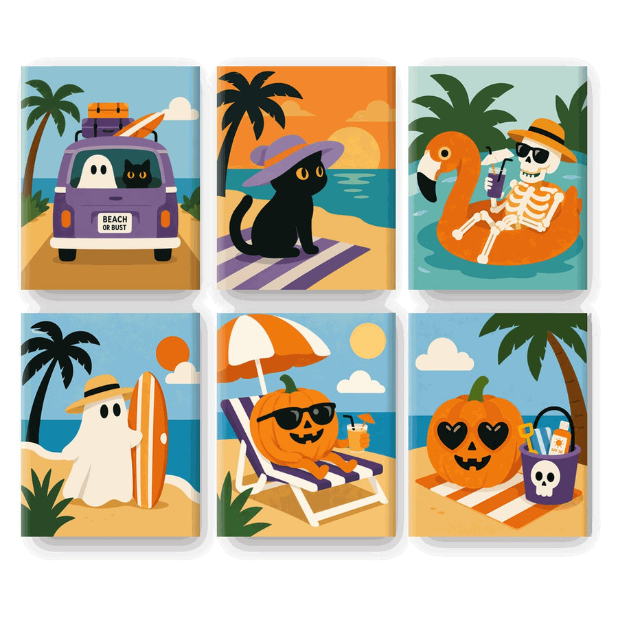 Coffret "Départ pour la Plage" – 6 peintures par numéro