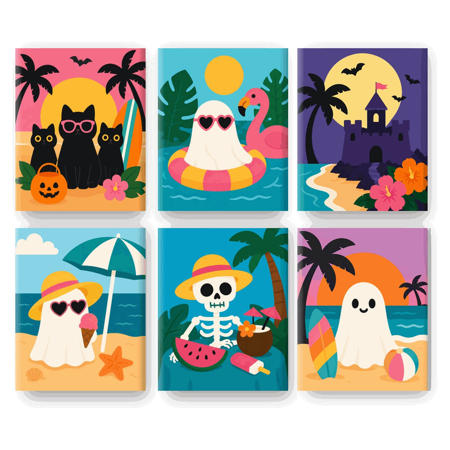 Coffret "Été des Petits Fantômes" – 6 peintures par numéro