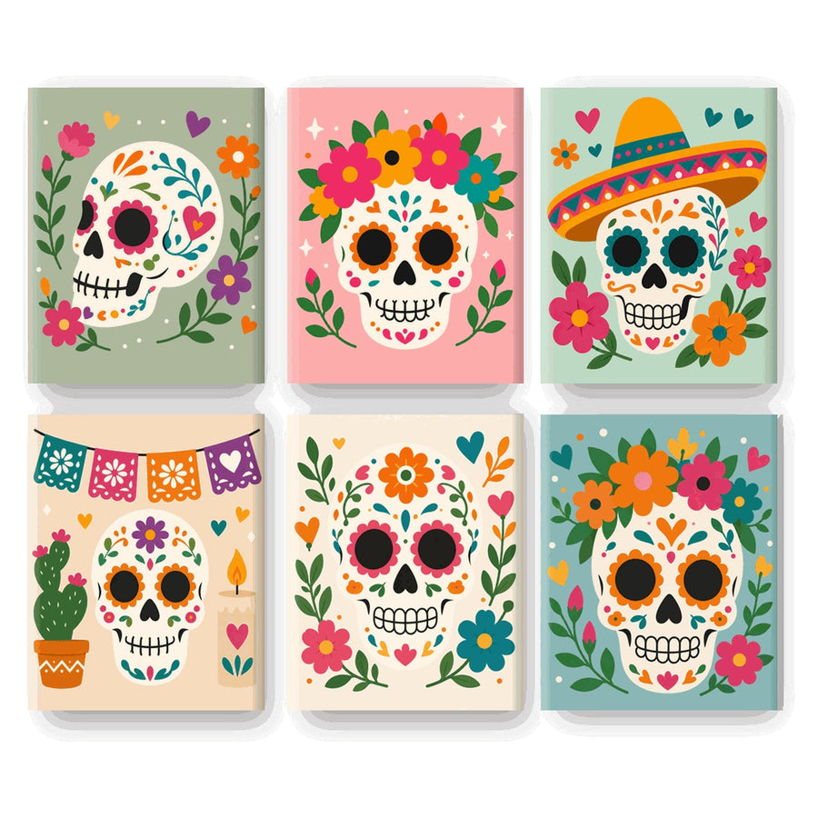 Coffret "Fête des Morts Fleurie" – 6 peintures par numéro