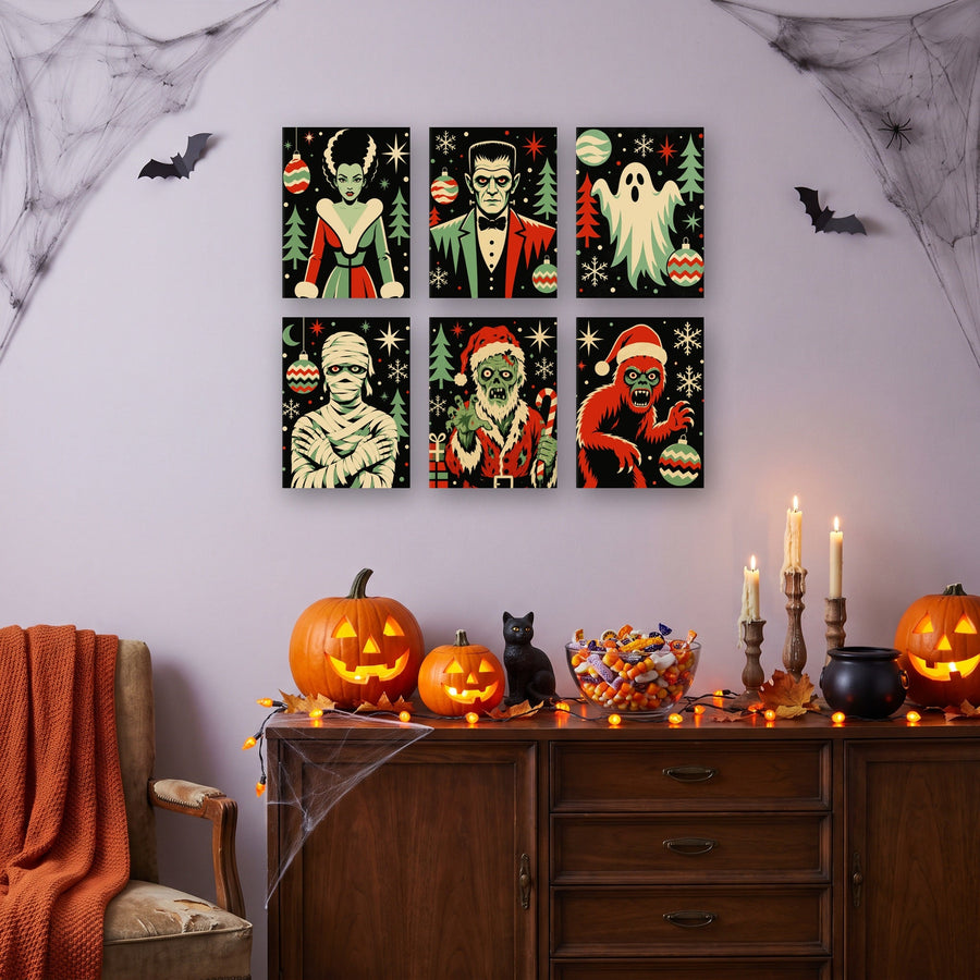 Coffret "Noël des Monstres" – 6 peintures par numéro