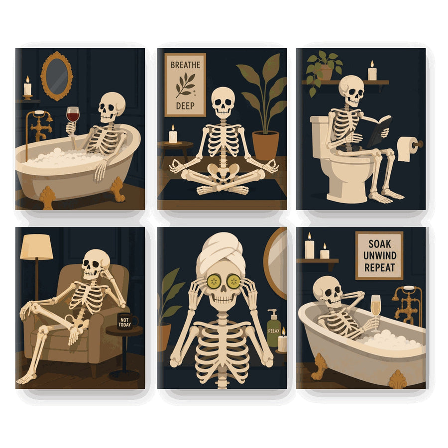Coffret "Spa des Squelettes" – 6 peintures par numéro