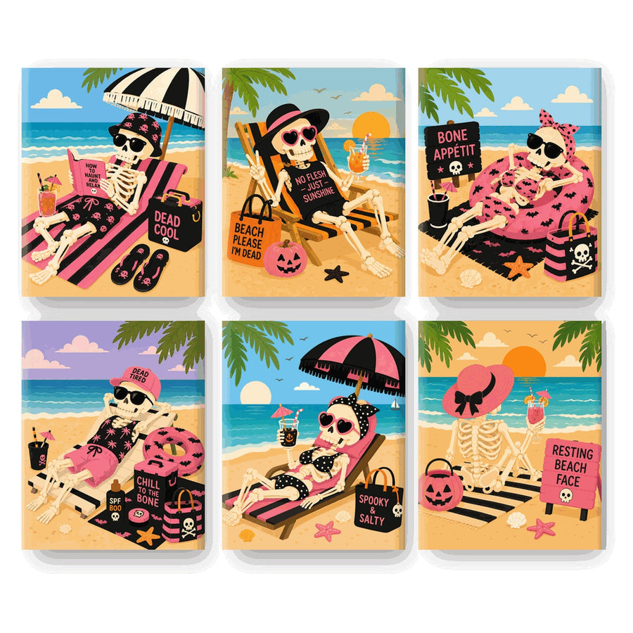 Coffret "Squelettes au Soleil" – 6 peintures par numéro