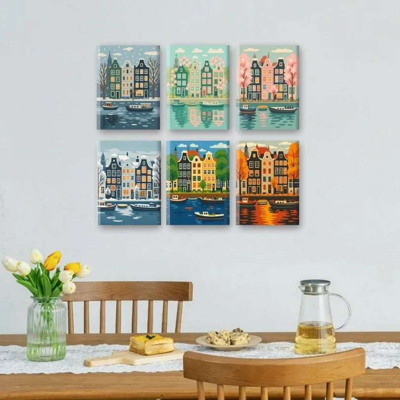 Coffret "Amsterdam" – 6 peintures par numéro