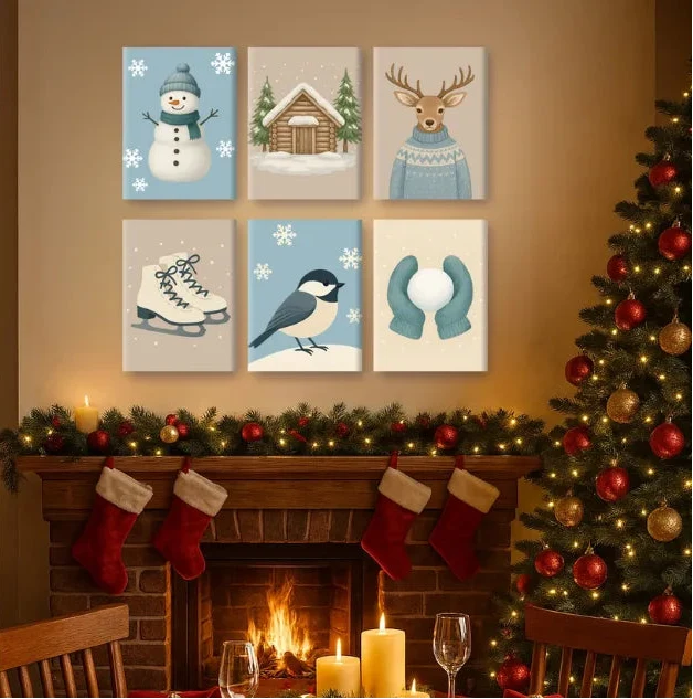 Coffret "Plaisirs d'Hiver" – 6 peintures par numéro