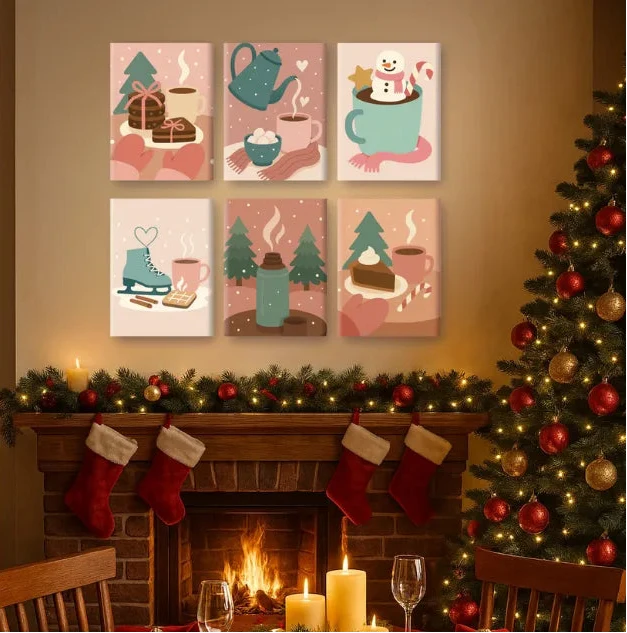 Coffret "Chocolat Chaud" – 6 peintures par numéro