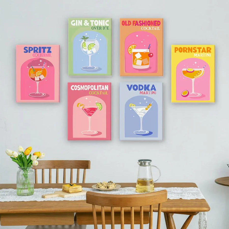 Coffret "Cocktails Colorés" – 6 peintures par numéro