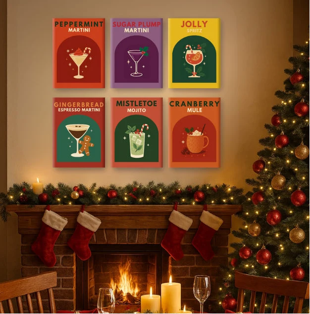 Coffret "Cocktails d’hiver" – 6 peintures par numéro