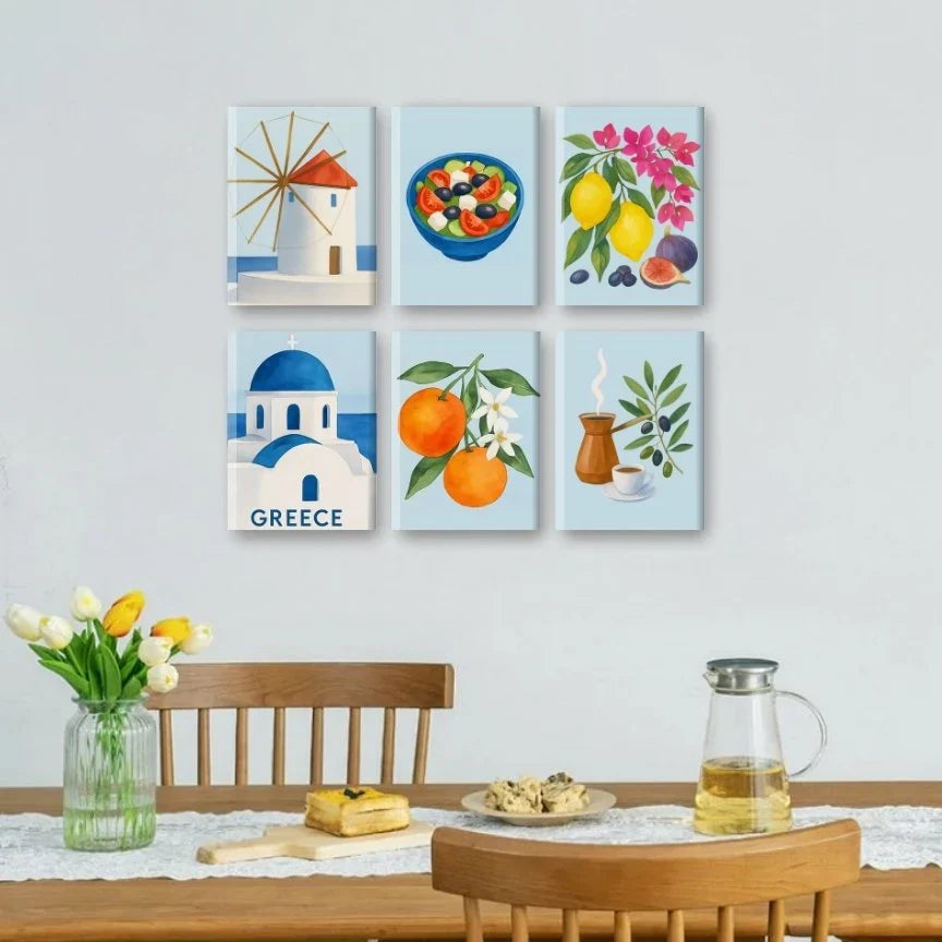 Coffret "Été Grec" – 6 peintures par numéro
