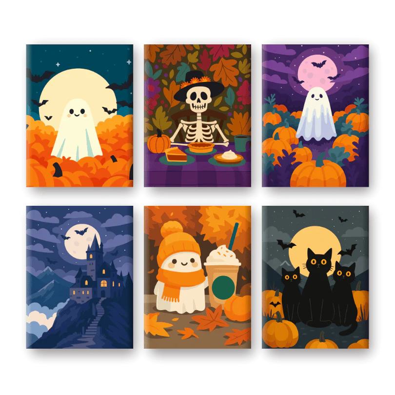 Coffret "Halloween Approche" – 6 peintures par numéro