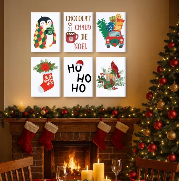 Coffret "Bonjour l'Hiver" – 6 peintures par numéro