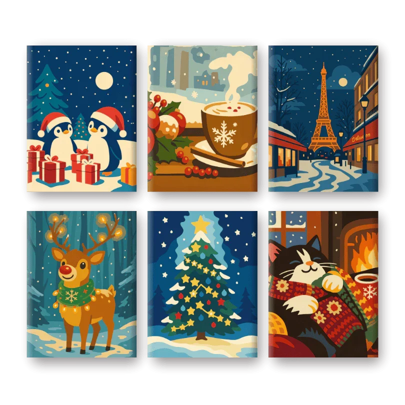 Coffret "Magie de Noël" – 6 peintures par numéro