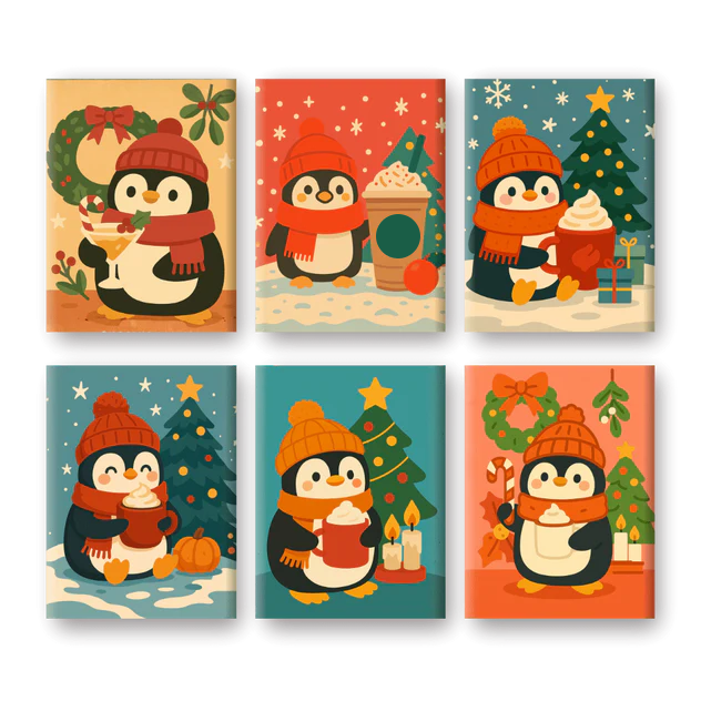 Coffret "Pingouinouuu" – 6 peintures par numéro