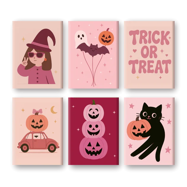 Coffret "Pinkoween" – 6 peintures par numéro