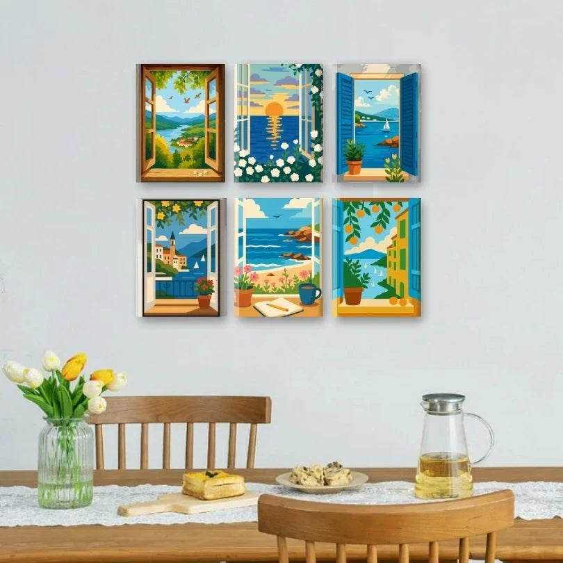 Coffret "Vues sur la mer" – 6 peintures par numéro
