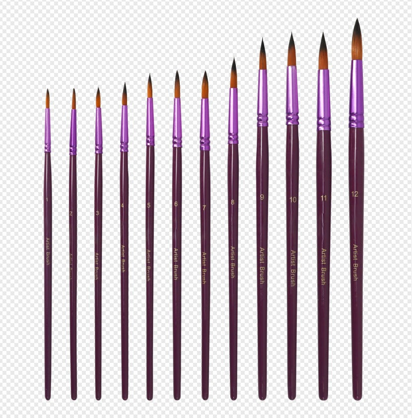 Lot de 12 pinceaux ronds – Tailles 1 à 12