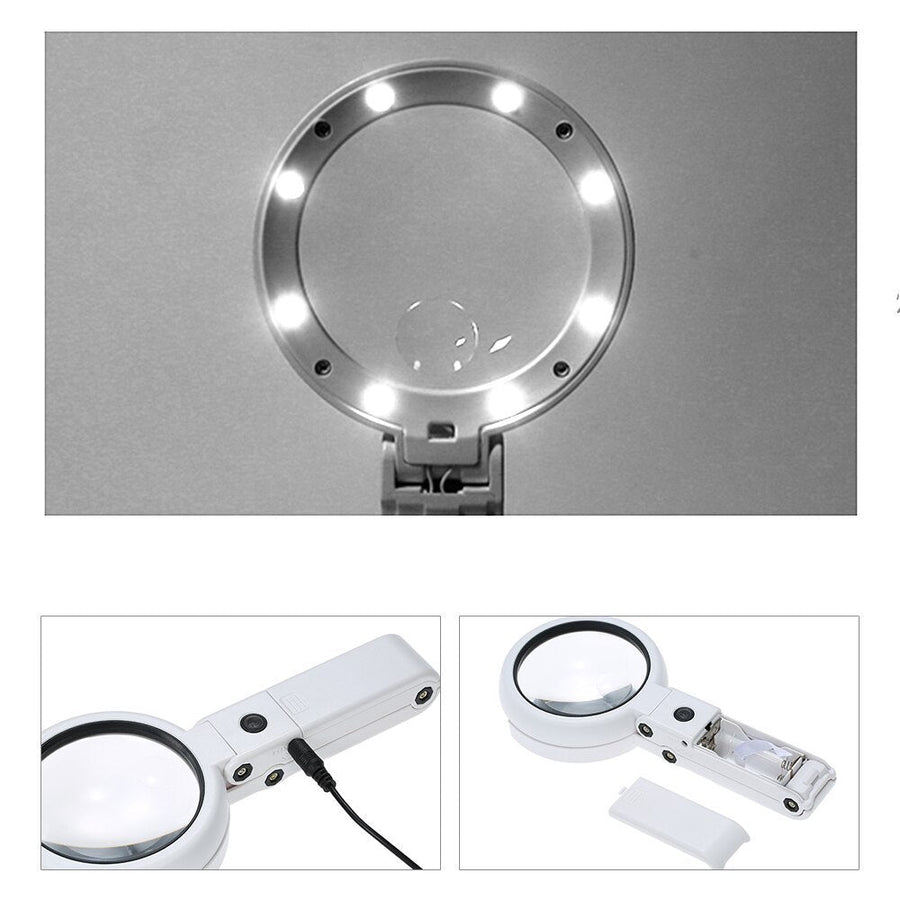 Loupe pliable LED – Grossissement 5× et 11×
