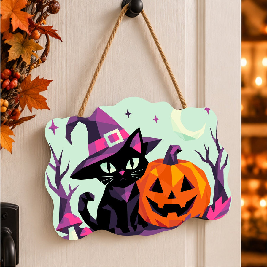 Chat au Chapeau Mauve | Pancarte à peindre