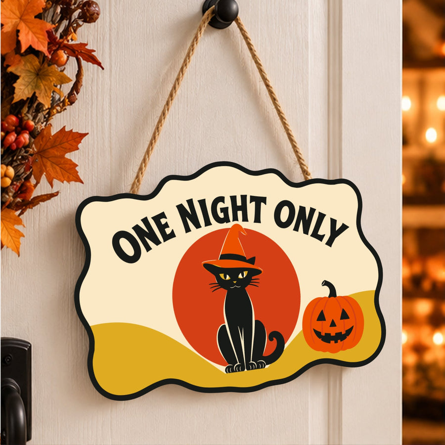 Chat Noir au Chapeau Orange | Pancarte à peindre