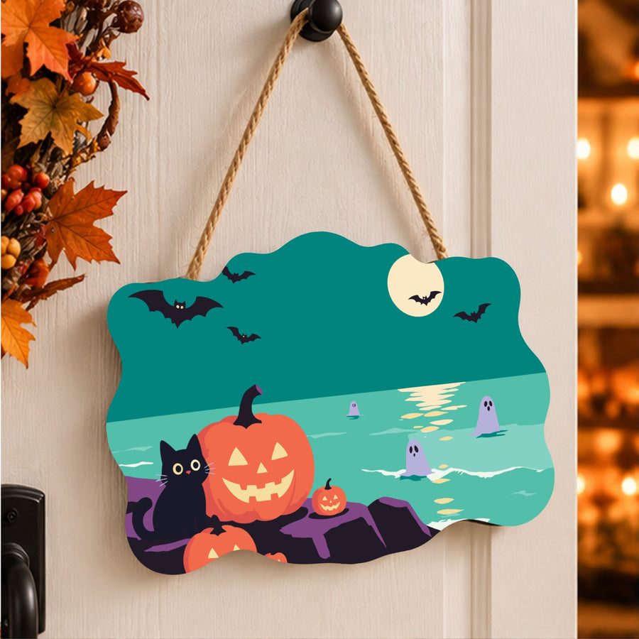 Chat Noir au Rivage | Pancarte à peindre