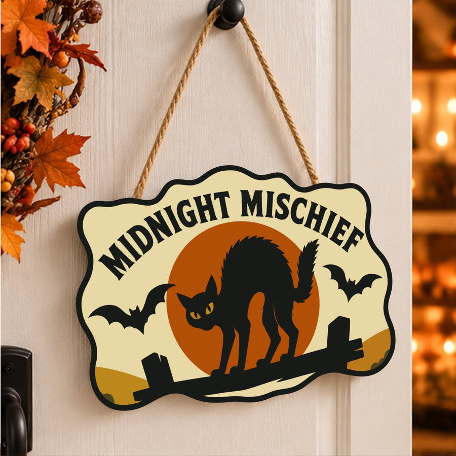 Chat Noir de Minuit | Pancarte à peindre