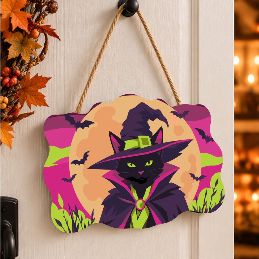 Chat Noir en Cape | Pancarte à peindre