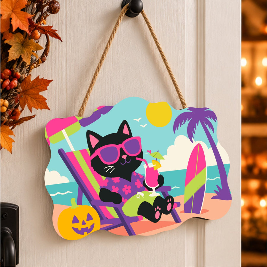 Chat Noir en Transat | Pancarte à peindre