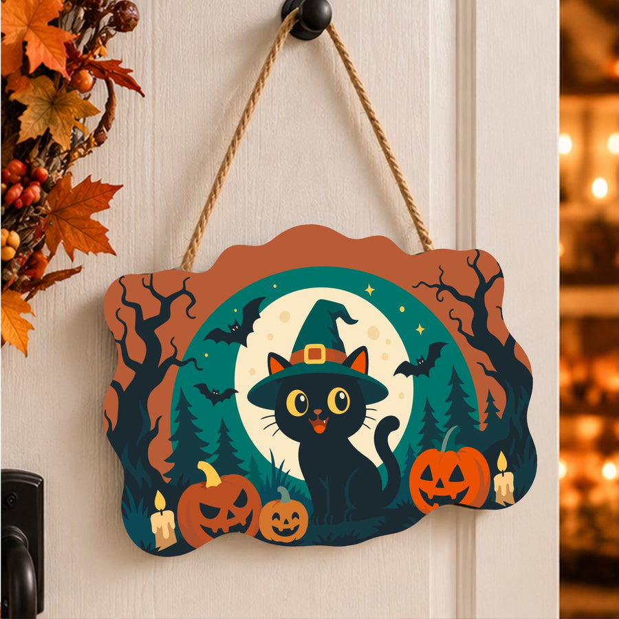 Chat Noir Ensorcelé | Pancarte à peindre