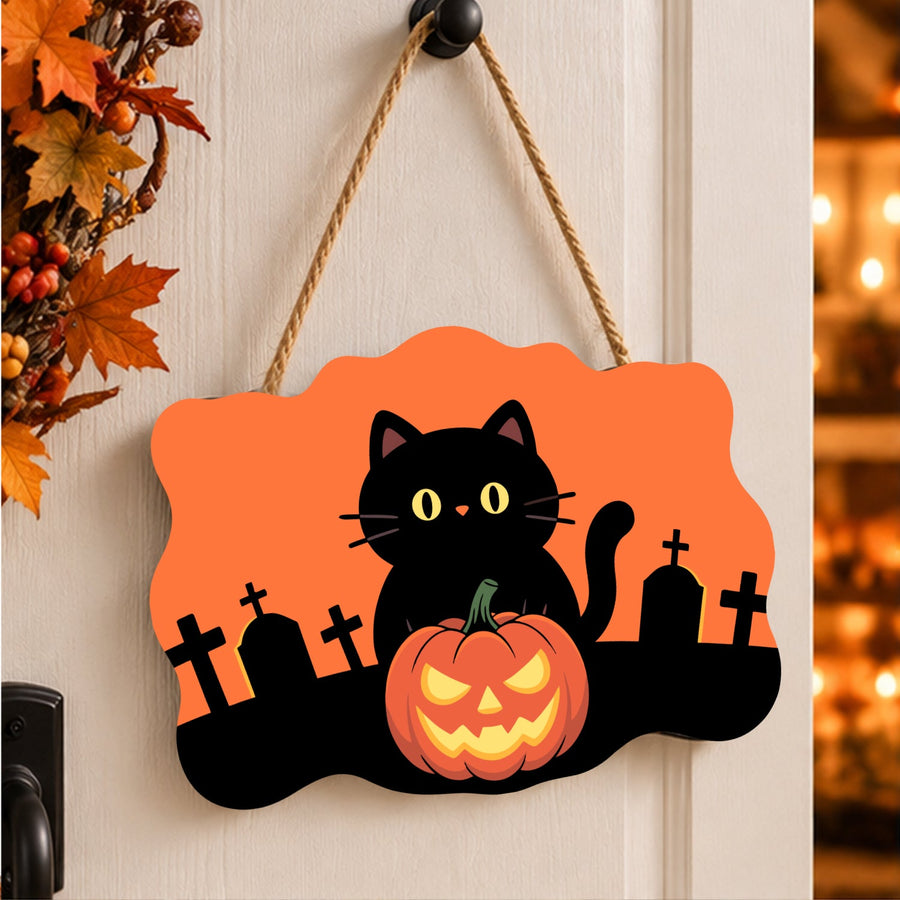Chat Noir et Citrouille | Pancarte à peindre