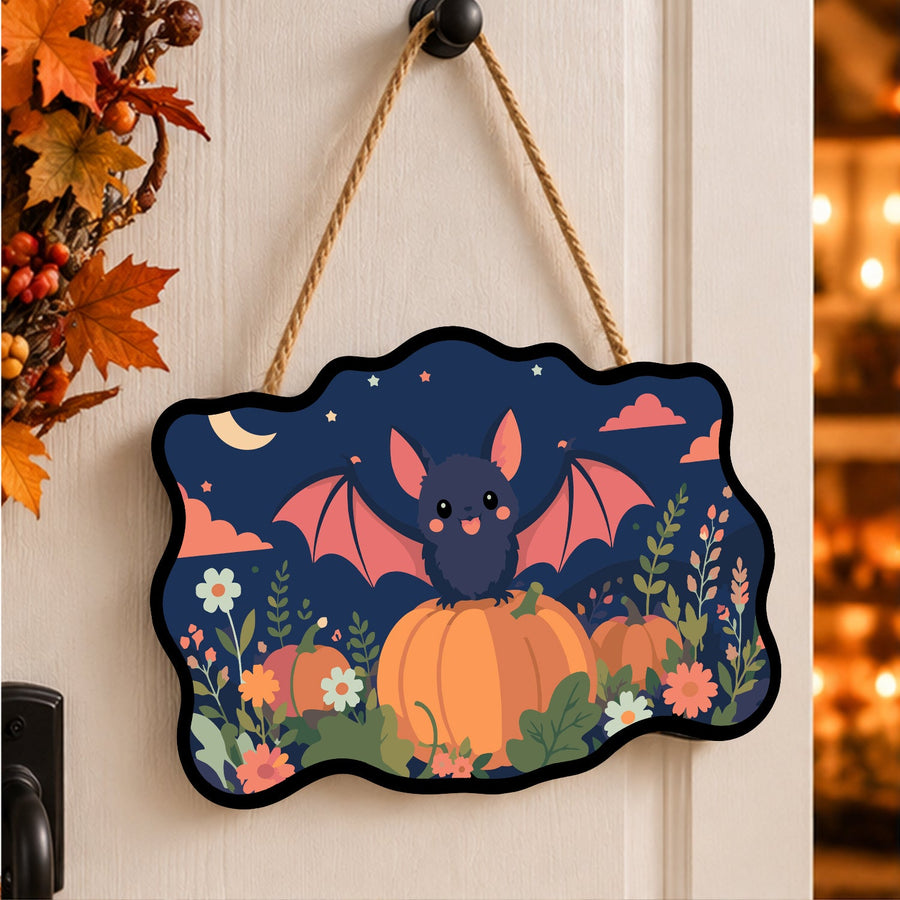 Chauve-souris Rose sur Citrouille | Pancarte à peindre