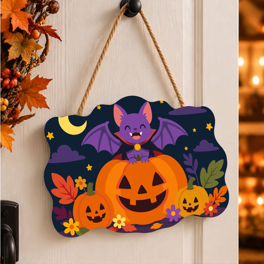 Chauve-souris sur Grande Citrouille | Pancarte à peindre