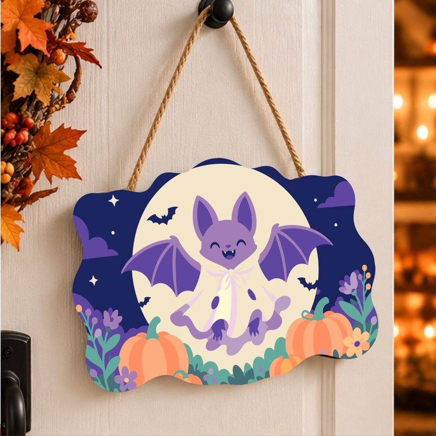 Chauve-souris Violette et Lune | Pancarte à peindre