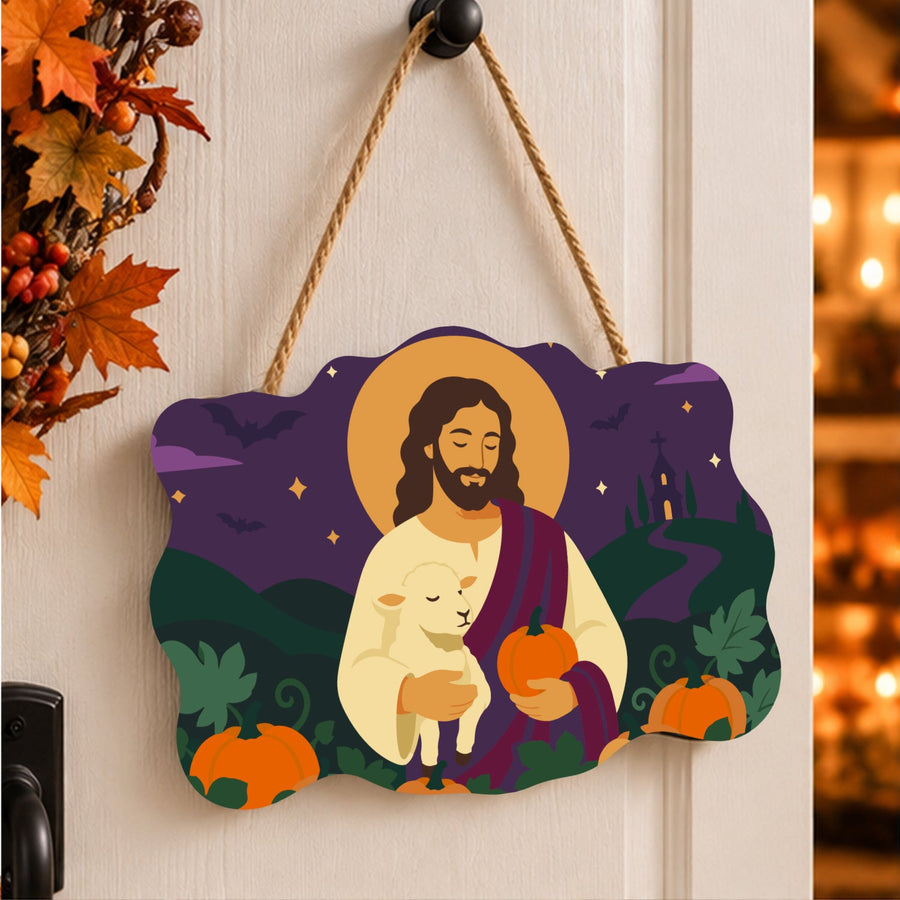 Christ à l'Agneau | Pancarte à peindre