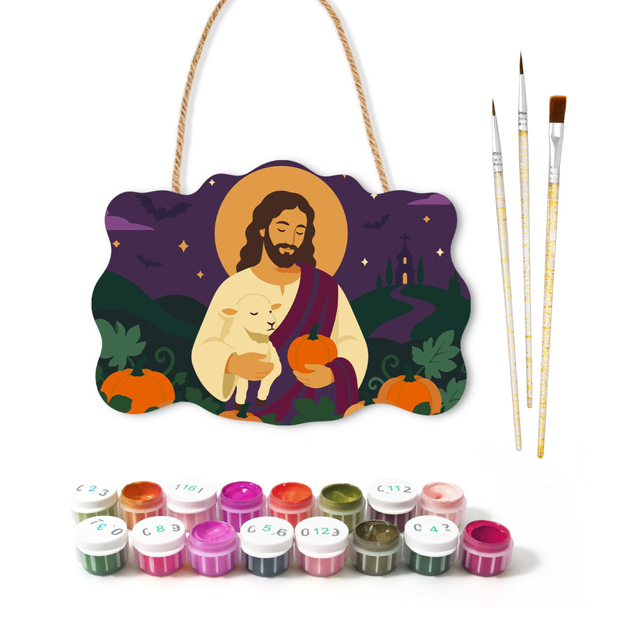 Christ à l'Agneau | Pancarte à peindre