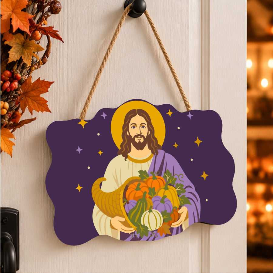 Christ et Corne d'Abondance | Pancarte à peindre