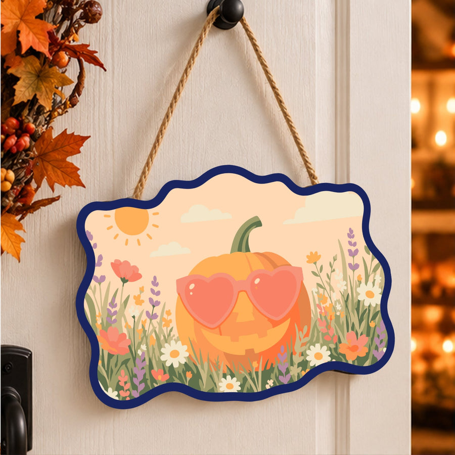 Citrouille à Lunettes Roses | Pancarte à peindre