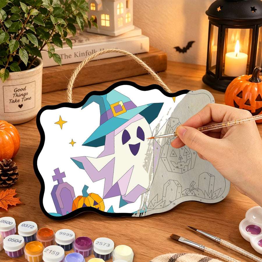 Fantôme au Seau Citrouille | Pancarte à peindre