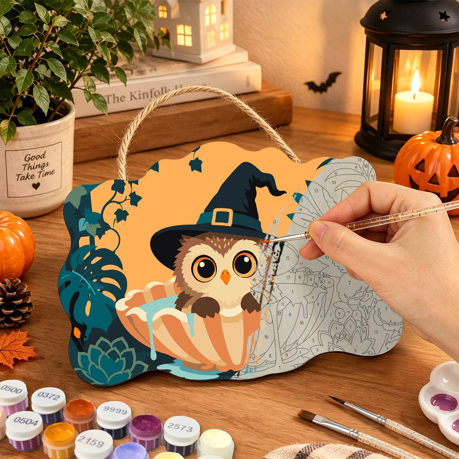 Hibou dans le Chaudron | Pancarte à peindre