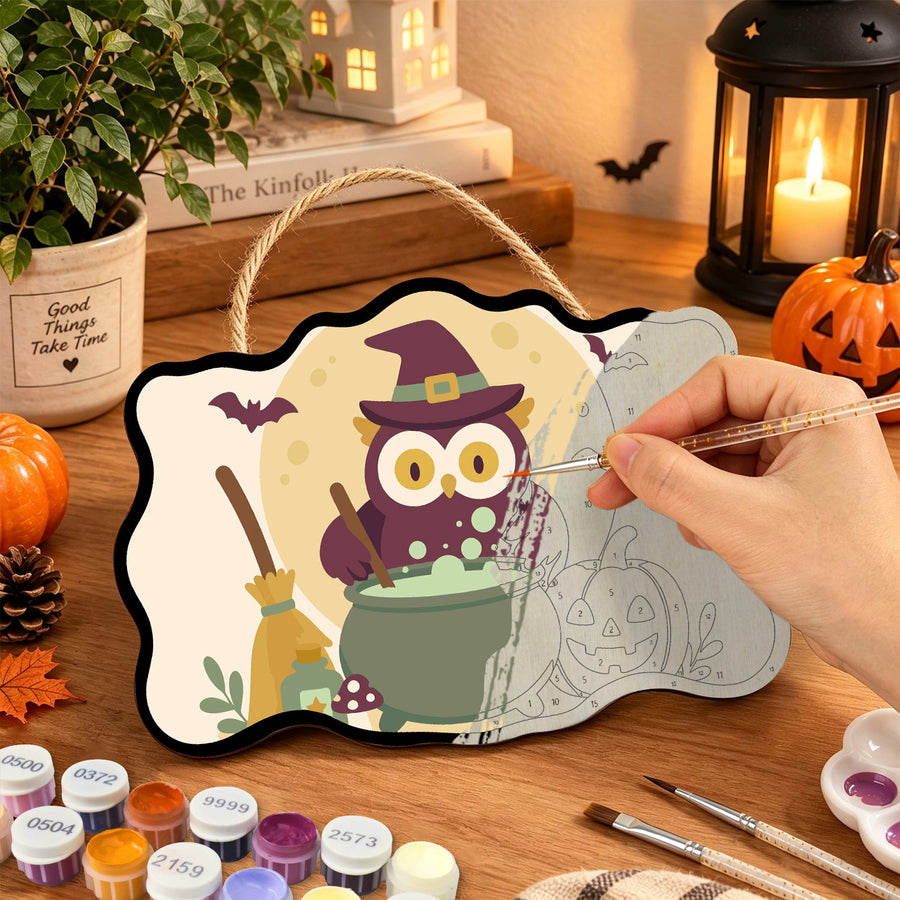 Hibou Sorcier et Potion | Pancarte à peindre
