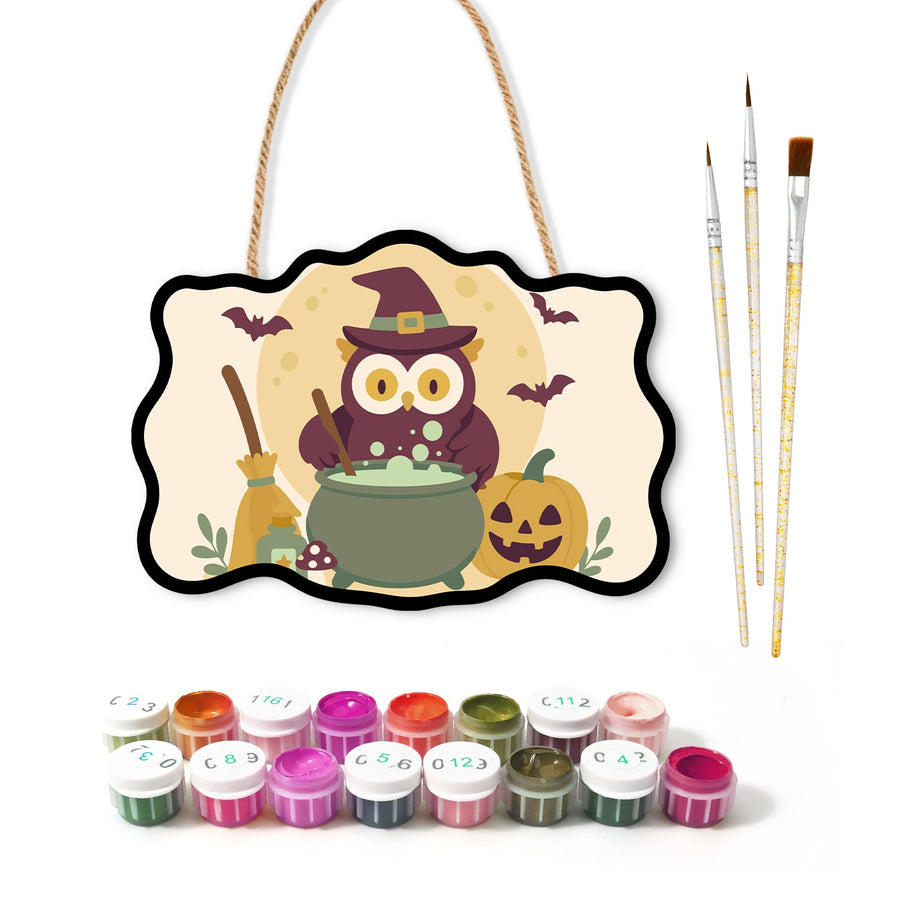 Hibou Sorcier et Potion | Pancarte à peindre