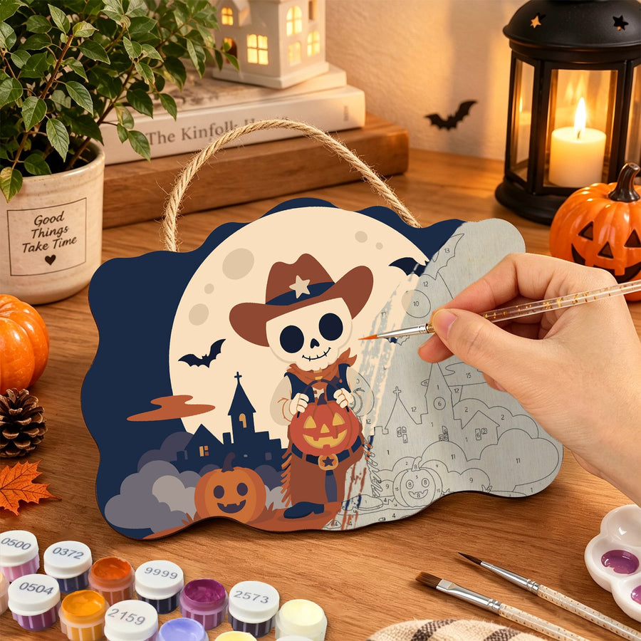 Petit Squelette Cowboy | Pancarte à peindre