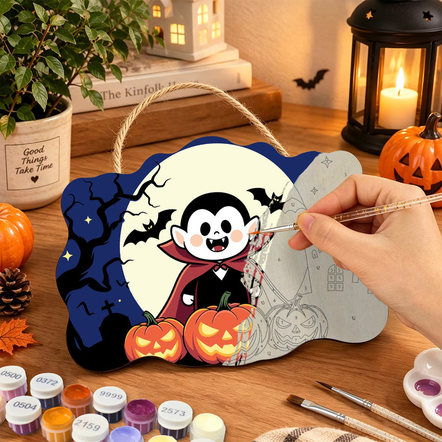 Petit Vampire et Manoir | Pancarte à peindre